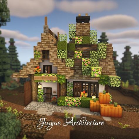 Fairycore Farm Minecraft, Cottage Home Minecraft, Flower Farm Minecraft, Minecraft Flower Forest House, Minecraft House Mizuno, Flower Forest House Minecraft, Tiny Minecraft Cottage, Minecraft Witch Cottage, Cherry Grove House Minecraft