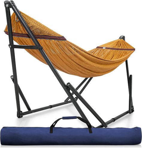 Tranquillo Adjustable Hammock Stand 2 Persons/Portable Hammock with Stand Collapsible – Lounge, Yard, Porch, Hammock Net with Carry Bag, Yellow Hammock In House, Porch Hammock, Hammock Tree Straps, Net Hammock, Double Hammock With Stand, Hammock Netting, Hammock With Stand, Portable Hammock, Spreader Bar