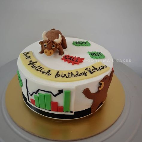 Stock Market Decorations, Stock Market Cake Design, Stock Market Theme Cake, Trading Cake Design, Stock Market Cake Ideas, Share Market Theme Cake, Papas Birthday, Medical Cake, 75 Birthday Cake