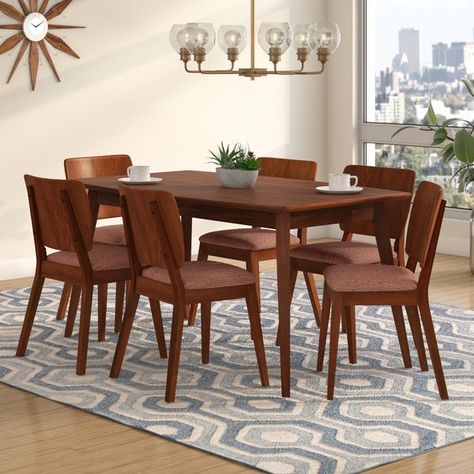 You'll love the Jocelyn 7 Piece Dining Set at Wayfair - Great Deals on all Furniture products with Free Shipping on most stuff, even the big stuff. Breakfast Nook Dining Set, Nook Dining Set, Set Meja Makan, 3 Piece Dining Set, Solid Wood Dining Set, Mid Century Modern Kitchen, 7 Piece Dining Set, Dining Sets Modern, Counter Height Dining Sets