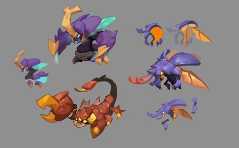 ArtStation - Some insect designs, Sen Xie Elf Archer, Warframe Art, Monster Artwork, 2d Game Art, Alien Concept Art, Monster Concept Art, Concept Art Character, Insect Art, Art Cartoon