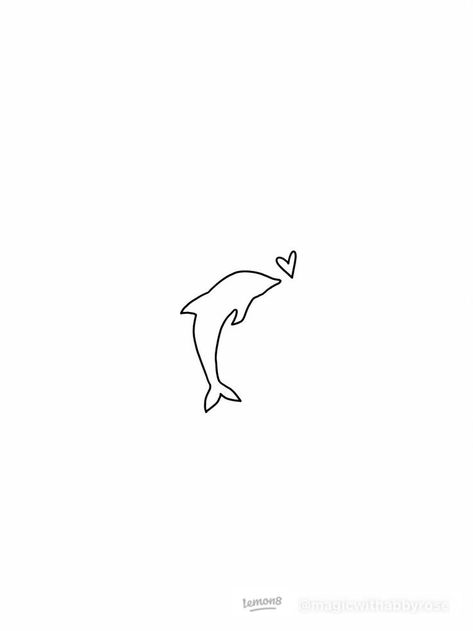 Mini Dolphin Tattoo, Dolphin Tattoo Simple, Tiny Dolphin Tattoo, Minimalist Dolphin Tattoo, Small Dolphin Tattoo, Dolphin Doodle, Tattoo Dolphin, Elephant Line Drawing, Dolphin Drawing