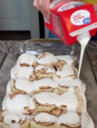 Southern woman shares ‘hack’ to make canned cinnamon rolls taste like they’re from bakery Canned Cinnamon Roll Desserts, Pillsbury Cinnamon Rolls Heavy Cream, Canned Cinnamon Rolls With Heavy Cream, Cinnabon Cinnamon Rolls Copycat, Cinnamon Roll Cups, Pillsbury Cinnamon Roll Recipes, Rhodes Cinnamon Rolls, Canned Cinnamon Rolls, Biscuit Cinnamon Rolls