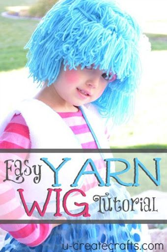 Diy Yarn Dolls, Wig Tutorial, Yarn Wig, Dr. Seuss, Crochet Wig, Homemade Halloween Costumes, Yarn Dolls, Diy Yarn, Diy Yarn Crafts