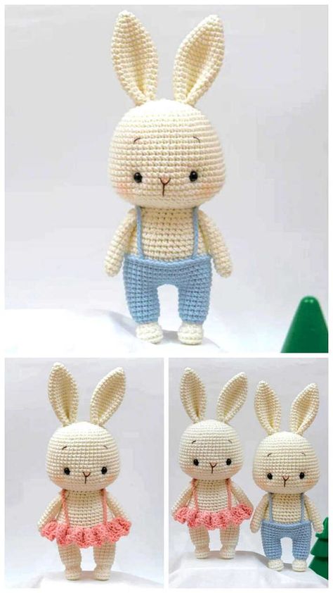 Amigurumi Bunny Free Crochet Pattern Amigurumi Bunny Free Pattern, Free Crochet Bunny, Crochet Rabbit Free Pattern, Bunny Amigurumi Free Pattern, Easter Amigurumi, Easter Bunny Crochet Pattern, Crochet Garland, Crochet Easter, Crochet Bunny Pattern