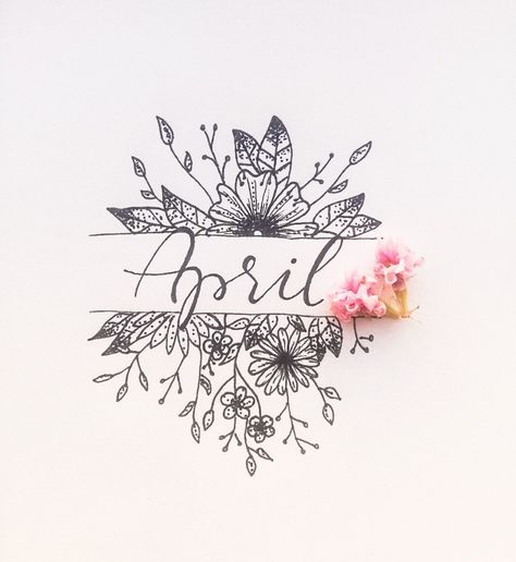 #lettering #art #flowers #april #typography #calligraphy April Typography, April Calligraphy, Small Calligraphy, Calligraphy Flowers, Pen Doodles, Relationship Tattoos, Typography Calligraphy, Lettering Art, Art Flowers