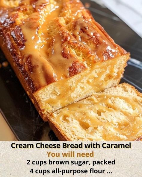 Ashely’s Recipes | Cream Cheese Bread with Caramel | Facebook Carmel Cream Cheese Bread, Caramel Cream Cheese Bread, Recipes Cream Cheese, Orange Cream Cheese, Cream Cheese Bread, Cheese Bread Recipe, Caramel Cream, Caramel Creams, Caramel Cheesecake