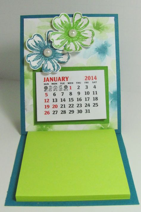 Mena Green - Stampin' Up! Demonstrator - creating and making stamping projects personally yours. Stampin' Up! cards and class projects. Notepad Crafts, Post It Holder, Calendar Holder, Easel Calendar, Post It Note Holders, Calendar Notes, Stampin Up Card, Calendar Craft, Notes Craft