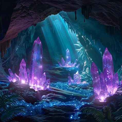 Magic System, Crystal Cave, Level 5, Fantasy Places, Science Fiction, Digital Artist, Fantasy Art, In This Moment, Crystals