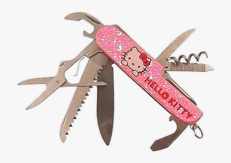 Creepy Cute Wallpaper, Hello Kitty Knife, Kawaii Knife, Cute Knife, Heo Peppa, Knife Aesthetic, Creepy Cute Fashion, Pastel Punk, Pretty Knives