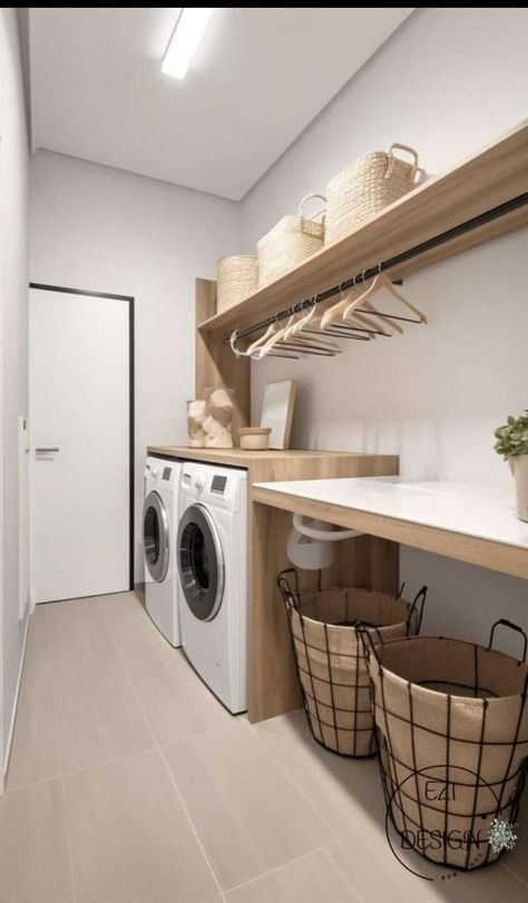 Utility Laundry Room Ideas, Functional Laundry Room Ideas, Lavaderos Ideas, Washing Room, Laundry Room Layouts, Laundry Room Renovation, Open Plan Kitchen Living Room, Laundry Design, Modern Laundry Rooms