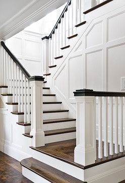 TRG Architects - traditional - entry - san francisco - TRG Architects Stairs Trim, Keys House, Stair Wall, Staircase Remodel, Painted Stairs, Foyer Decorating, Trim Work, Coastal Living Rooms, Wooden Stairs