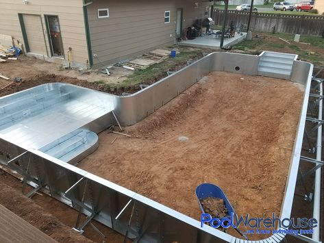 Inground Pool Sloped Backyard, Mod Pools, Homemade Swimming Pools, Garden Pools, Pool Warehouse, Swimming Pool Kits, Pool Tanning, Rectangle Pool, Pool Kits