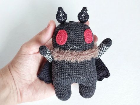 Mothman Plush Amigurumi Pattern Crochet Toys. Horror Crochet | Etsy Mothman Plush, Horror Crochet, Crochet Pattern Amigurumi, Fun Crochet Projects, Halloween Crochet, Diy Crochet Projects, Crochet Toys Patterns, Amigurumi Free Pattern, Easy Crochet Patterns