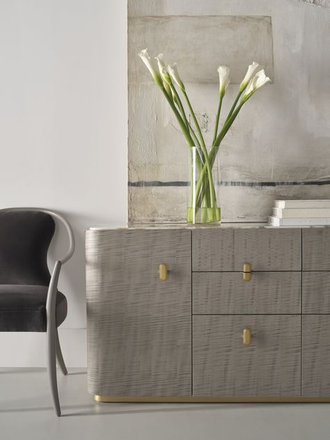 Luxurious and layered, the 72” Wide Multi-Storage Credenza is a home office essential. Figured gray sycamore interplays with marble and bronze for a modern look, while the interior offers ample storage space. Also featuring the Serenity Chair from the #BakerLuxeCollection. The #BXGCollection is available now. Storage Credenza, Office Essentials, Home Office Desks, Amazon Finds, Credenza, Storage Space, Storage Spaces, Home Office, Marble