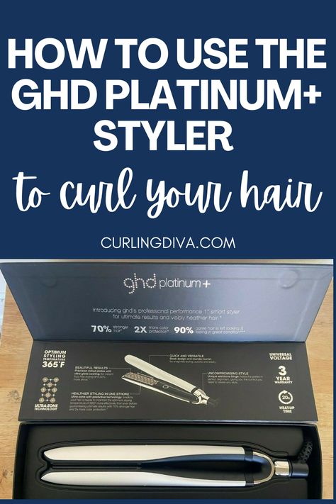 With floating plates and a wishbone hinge, curling your hair with a flat iron has never been easier with the GHD Platinum Plus Styler. Read our review and find out whether this premium hair styling tool is worth the price tag. Plus, we've got tips & tricks on how to curl hair with GHD straighteneners. Ghd Platinum Plus Tutorial, Ghd Curls Tutorial, Diy Hair Care Products, Ghd Curls, Ghd Straightener, Hairstyles Buns, Breakage Hair, Ghd Platinum, How To Curl Hair