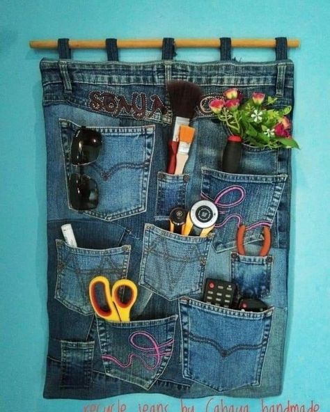 Återvinna Jeans, Artisanats Denim, Tas Denim, Denim Crafts Diy, Blue Jeans Crafts, Hair Hoco, Seni Dan Kraf, Denim Ideas, Jean Crafts