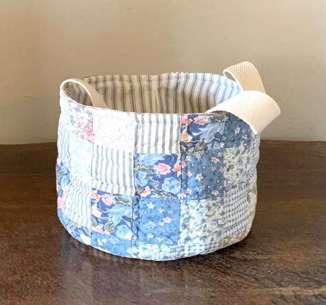 Vintage Quilt Easter Basket Easter Egg Pail Easter Bucket Spring Peter Cottontail Season Spring Easter Vignette Decor FREE SHIPPING - Etsy Quilted Easter Baskets, Cozy Cabin Aesthetic, Easter Buckets, Easter Basket Items, Peter Cottontail, Basic Embroidery Stitches, Diy Quilt, Cute Packaging, Vintage Quilts