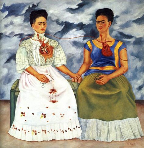 The Two Fridas, Two Fridas, Frida Kahlo Paintings, Kahlo Paintings, Frida And Diego, Mexican Wall Art, Art Baroque, Frida Art, Dorothy Parker