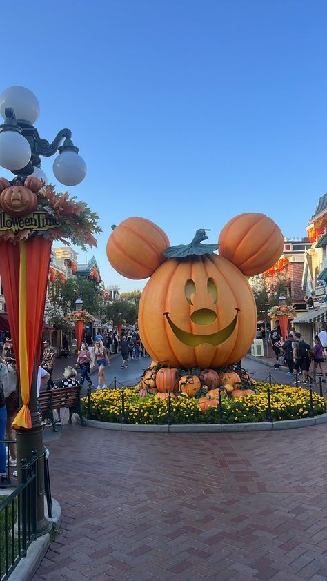 Disneyland Pumpkin Pictures, Disney World During Halloween, Disney During Halloween, Disneyland In The Fall, Disneyland Aesthetic Halloween, Disney In Halloween, Disneyland Paris October, Disneyland California Halloween, Disney In Fall