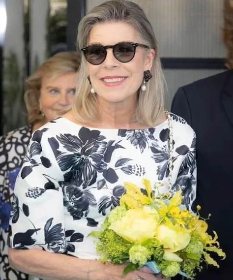 Prince Albert and Princess Caroline visited the 55th International Bouquet Competition Monaco Princess, Lady Louise Windsor, Princess Caroline Of Monaco, Caroline Of Monaco, Queen Rania, Princess Stephanie, Princess Madeleine, Princess Estelle, Princess Alexandra