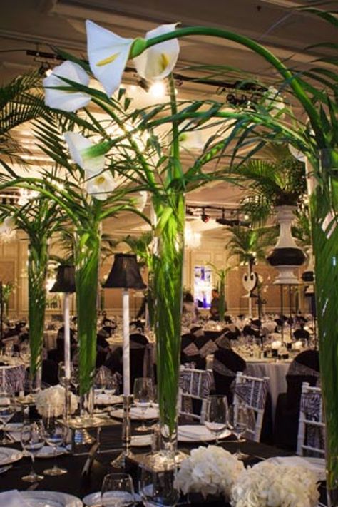 Service Club Gala Channels 1940s Supper Club With Palm Trees, Zebra Print | BizBash Tropical Gala, Zebra Print Party, Wedding Food Table, Look Tropical, Gala Themes, Casino Night Fundraiser, Old Hollywood Wedding, Service Club, Event Tech