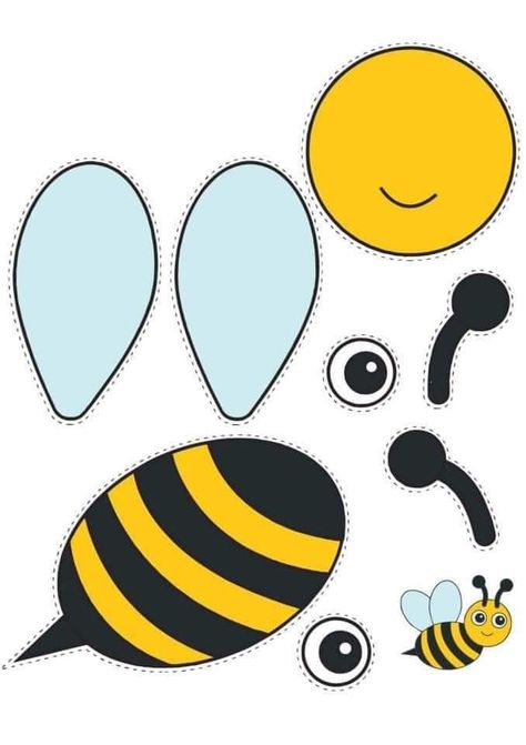 Bumble Bee Crafts For Kids, Bee Crafts For Toddlers, Bumble Bee Wings, Bee Template, Bumble Bee Craft, Train Crafts, Truck Crafts, Bee Crafts For Kids, Bee Activities