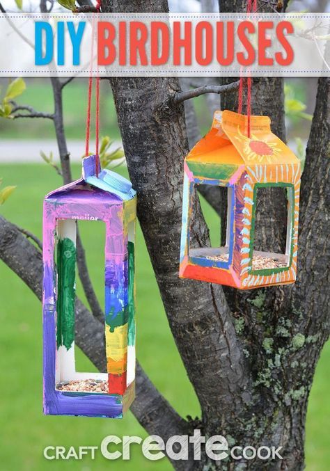 These Birdhouse Crafts for Kids will be enjoyed by children of almost any age. #diyhomedecor Bug Activity, Birdhouse Crafts, Craft Cupboard, Birdhouse Craft, Recycled Crafts Kids, Fun Summer Crafts, Crafts Preschool, Spring Craft, Spring Crafts For Kids