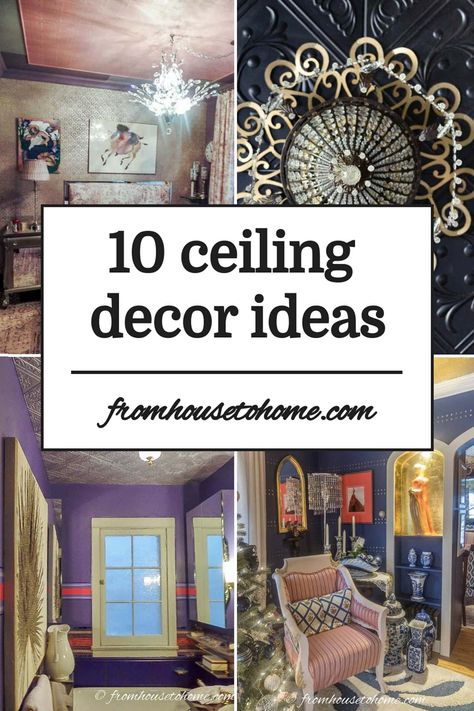 10 ceiling decor ideas Interesting Ceilings Interiors, Ceiling On A Budget, Diy Ceiling Decor, Rose Gold Ceiling, Decorating Ceiling, Decorating Ideas For The Home Bedroom, Unique Ceiling Ideas, Ceiling Decor Ideas, Beautiful Ceiling Designs