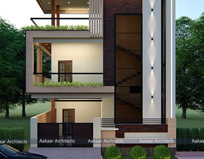 Staircase Front Elevation Design, Front Elevation With Staircase, Staircase Elevation Exterior, Front Staircase Elevation, Staircase Elevation, Residential Elevation, External Staircase, Staircase Design Modern, Building Elevation