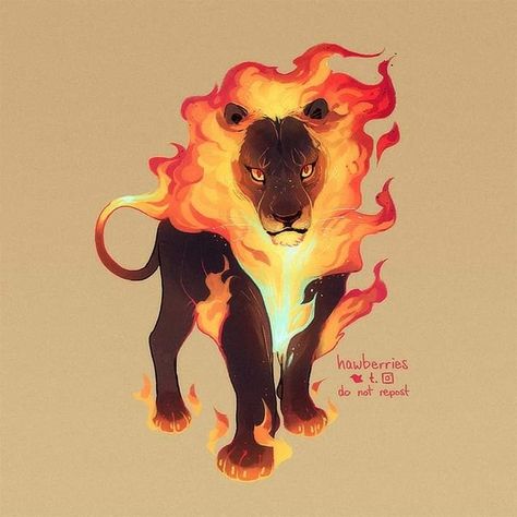 Witch Oc, Fire Lion, Fantasy Outfits, Panther Art, Creatures Art, Big Cats Art, Mythical Animal, Spirit Animals, Fantasy Beasts