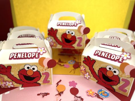 Custom 3D Gable Boxes, Goodie bags, Treat Holders, Party Decor, Kids Table Set Up, Elmo Birthday, First Birthday, Elmo Inspired First Birthday Elmo, Elmo Candy Bags, Elmo Favor Boxes, Modern Elmo Birthday Party, Elmo Abby Birthday Party Girly, Elmo Party Favors, Sesame Street Party Favors, Kids Table Set, Elmo Sesame Street