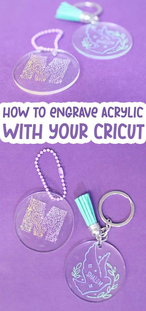 how to engrave acrylic with your Cricut Acrylic Blanks Ideas, Cricut Acrylic Keychain, Cricut Acrylic, Silhouette Hacks, Engraving Acrylic, Blank Keychain, Selling Crafts Online, Crafts By Season, Keychain Ideas