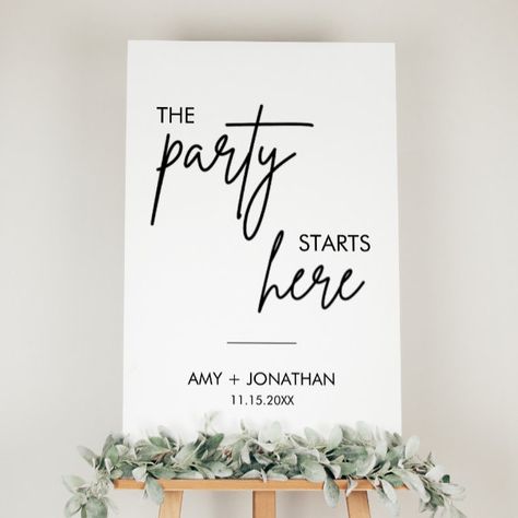 The Party Starts Here Modern Wedding Welcome Sign Modern Wedding Welcome Sign, Wedding Welcome Sign, Create Sign, Wedding Welcome, Modern Wedding, Welcome Sign, Wedding Modern, Wedding Stationery, Created By