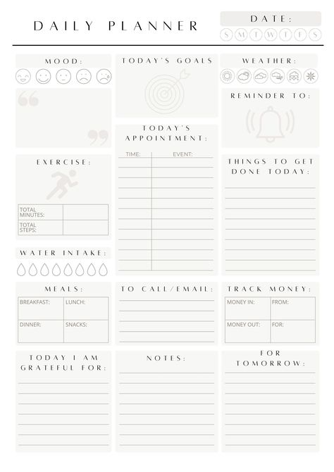 Daily Planner Book, Agenda Printable, Cute Daily Planner, Daily Planner Printables Free, Daily Routine Planner, Study Planner Printable, Planner Writing, Personal Calendar, Daily Agenda