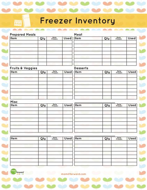 Freezer Inventory Printable Cleaning Supply Inventory Free Printable, Freezer Inventory Printable, Food Inventory, Freezer Inventory, Inventory Sheet, Inventory Printable, Inventory Template, Kitchen Inventory, Pantry Inventory