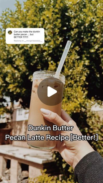 Victoria Brown | At Home Coffee & Recipes on Instagram: "Dunkin Butter Pecan Latte with Blueberry Shots Recipe 🙌🏽 this latte was surprisingly really good. I’ve been seeing this Dunkin order all over my for you page / explore page so I thought I’d recreate it at home but better! Try this recipe, & save it to make it later!⬇️  Quick (1 serving) Blueberry Syrup 🫐 1/4 C Blueberries  🫐 2 TBS Sugar  🫐 4 TBS Water  🫐 1 tsp lemon juice Microwave for one min, in 30 sec intervals stirring at the 30 sec mark.   🫐 remove sauce & add 1 tsp vanilla extract & pinch of salt Let cool for 15-20min   Dunkin Blueberry Pecan Latte  🫐 Blueberry Syrup [use 2 TBS of what you made/ you can strain the blueberries or throw them in. I chose to strain mine] (if using store bought blueberry syrup, use 2 tbs)  ? Blueberry Butter Pecan Dunkin, Dunkin Butter Pecan, Home Coffee Recipes, At Home Coffee Recipes, Pecan Syrup, Butter Pecan Syrup, At Home Coffee, Blueberry Syrup, Shot Recipes