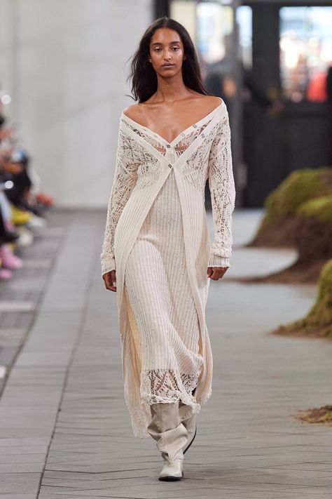 Runway 2024 Spring Summer, Dizain Dress, Tank Over Shirt, Ganni Copenhagen, Copenhagen Spring, Scandi Fashion, Ss 2024, Knitwear Trends, Fashion Week Trends