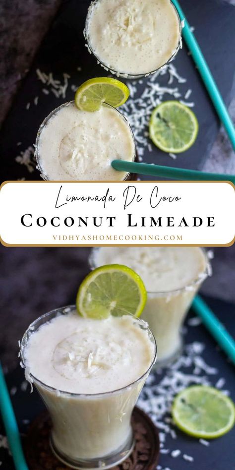 Limonada De Coco Coconut Limeade, Recipe For Summer, Coconut Drinks, Drink Recipes Nonalcoholic, Yummy Alcoholic Drinks, Agua Fresca, Drinks Alcohol Recipes, Alcohol Recipes, Smoothie Drinks