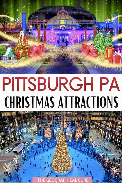 Pittsburgh Christmas, Europe Winter Travel, Visit Pittsburgh, Trees Lights, Usa Places To Visit, Winter Travel Essentials, Holiday Train, Christmas Destinations, Best Christmas Lights