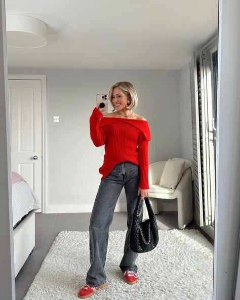 Red Trainer/ Spezial outfit ideas 💌❤️ ❣️ Red Trainers Outfit, Gazelle Outfit, Trainers Outfit, Red Trainers, Outfit Ideas, Collage, Outfit Inspo, Red, Pink