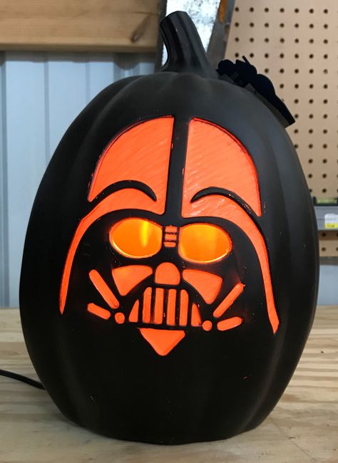 Darth Vader Pumpkin, Star Wars Pumpkin, Darth Vader Star Wars, Vader Star Wars, Pumpkin Painting, Star Wars Darth Vader, Pumpkin Halloween, Painted Pumpkins, Pumpkin Carving