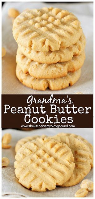 Grandma's Old-Fashioned Peanut Butter Cookies ~ The stuff childhood cookie memories are made of! #cookies #peanutbutterrecipes #peanutbuttercookies #peanutbutter #grandmasrecipes #thekitchenismyplayground www.thekitchenismyplayground.com Homemade Peanut Butter Cookies, Healthy Peanut Butter Cookies, Butter Cookies Easy, Best Peanut Butter Cookies, Easy Peanut Butter Cookies, Chewy Peanut Butter Cookies, Cookie Recipes Unique, Easy Cheesecake Recipes, Homemade Peanut Butter