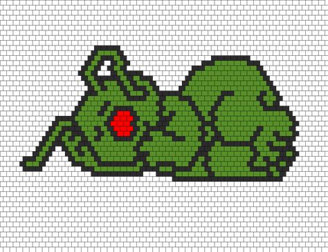 Sleeping Doozer From Fraggle Rock bead pattern Graphgan Patterns, Kandi Cuffs, Grid Patterns, Graph Patterns, Beaded Banners, Beading For Kids, Graph Paper Drawings, Fraggle Rock, Perler Art