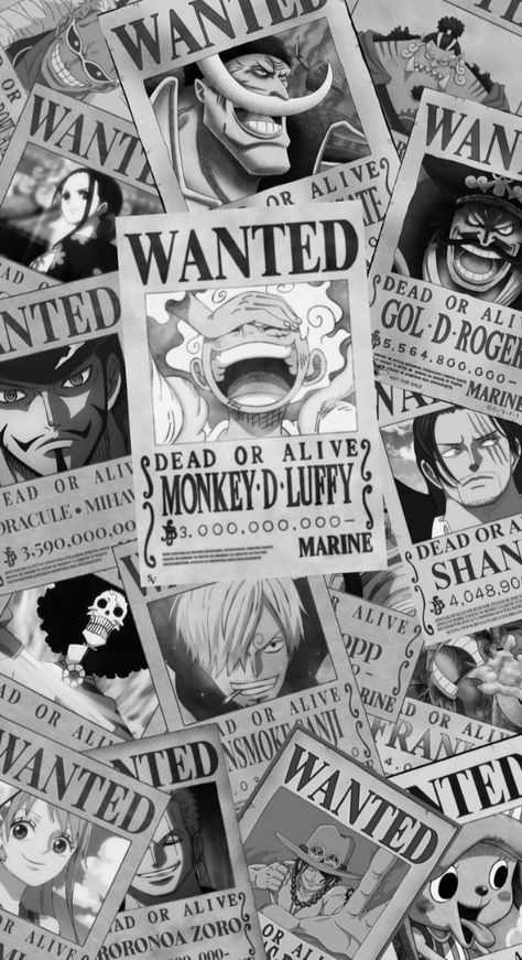 One Piece Wallpaper Iphone Black And White, Luffy Collage Wallpaper, Manga Wallpaper Black And White Iphone, Luffy Wallpaper Aesthetic, Emo Aesthetic Wallpaper, Know My Worth, Anime Collage, Doflamingo Wallpaper, One Piece Bounties