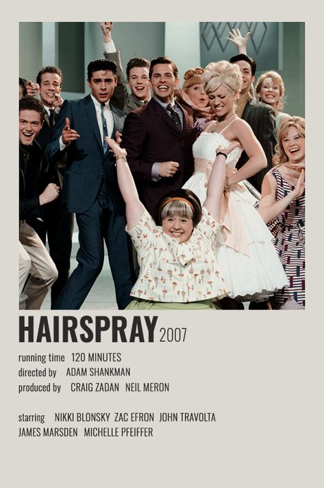 alternative minimalist polaroid poster // HAIRSPRAY // 𝒇𝒐𝒓 𝒑𝒆𝒓𝒔𝒐𝒏𝒂𝒍𝒊𝒛𝒆𝒅 𝒑𝒐𝒔𝒕𝒆𝒓𝒔, 𝒅𝒎 𝒎𝒆! Hairspray Poster Vintage, Poster Prints Movies, Hairspray Wallpaper, Hairspray Movie Poster, Hairspray Poster, Book Posters Aesthetic, Hairspray Movie, Minimalist Polaroid Poster, Broadway Posters