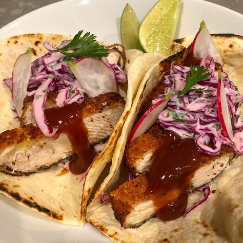 Chicken Katsu Tacos, Fusion Tacos, Fresno Peppers, Gluten Free Panko, Tonkatsu Sauce, Japanese Chicken, Small Oven, Raw Chicken, Cabbage Slaw