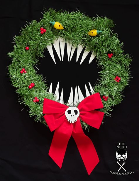 Nightmare Before Christmas Wreath, Nightmare Before Christmas Tree, Monster Wreath, The Nightmare Before Christmas Decorations, Nightmare Before Christmas Tattoo, Nightmare Before Christmas Wallpaper, Nightmare Before Christmas Decorations, Nightmare Before Christmas Halloween, Wreath Diy