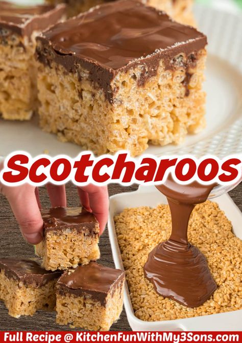 Rice Krispies With Chocolate, Butterscotch Rice Krispie Treats, Scotcharoos Recipe, Treats With Peanut Butter, Peanut Butter Rice Crispy Treats, Butterscotch Recipes, Peanut Butter Rice Krispie Treats, Rice Krispies Recipe, Fall Eats