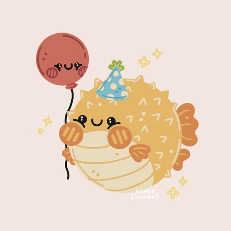 balloon fish ✨ Kawaii Fish, Balloon Fish, Characters Inspiration Drawing, Birthday Today, Fish Illustration, Today Is My Birthday, Cute Fish, It's My Birthday, Water Lily